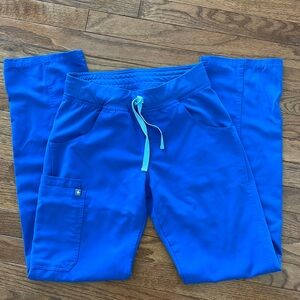 2 for $30! XS tall blue fib scrubs pants